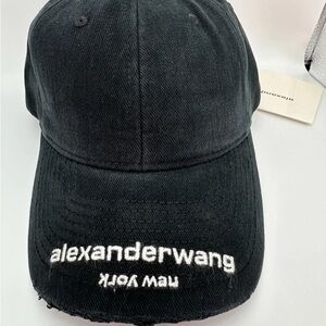 Alexander Wang Black Logo Baseball Cap